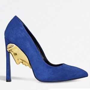 GANOR DOMINIC APOLLO 3D-DETAIL SUEDE PUMPS IN BLUE